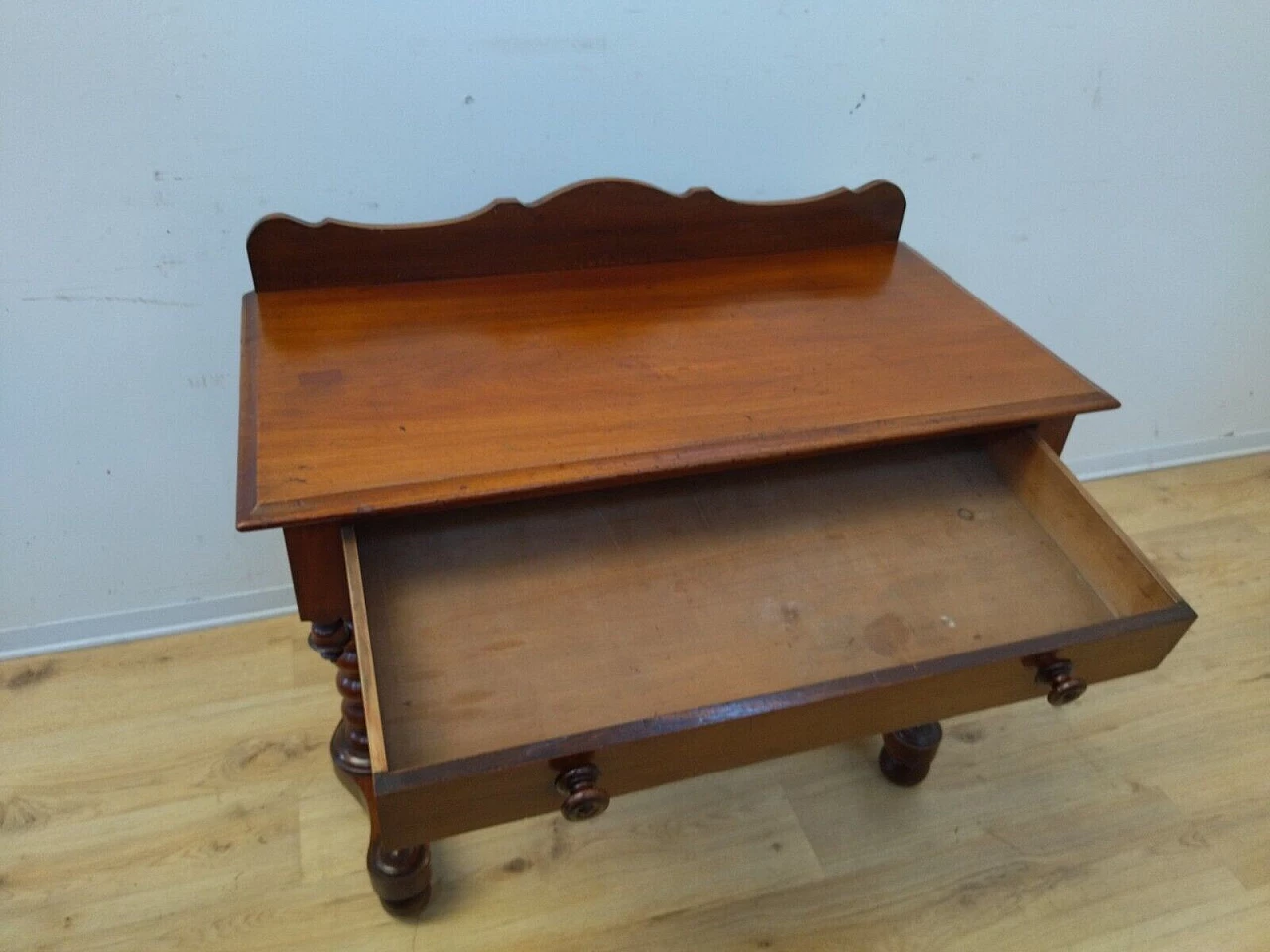 English solid mahogany writing desk, late 19th century 6