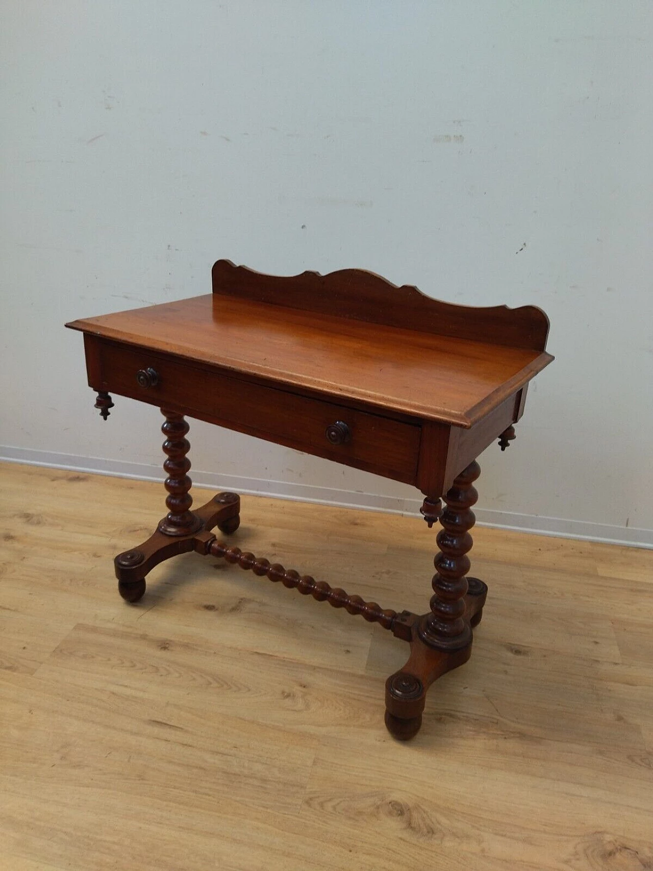 English solid mahogany writing desk, late 19th century 7