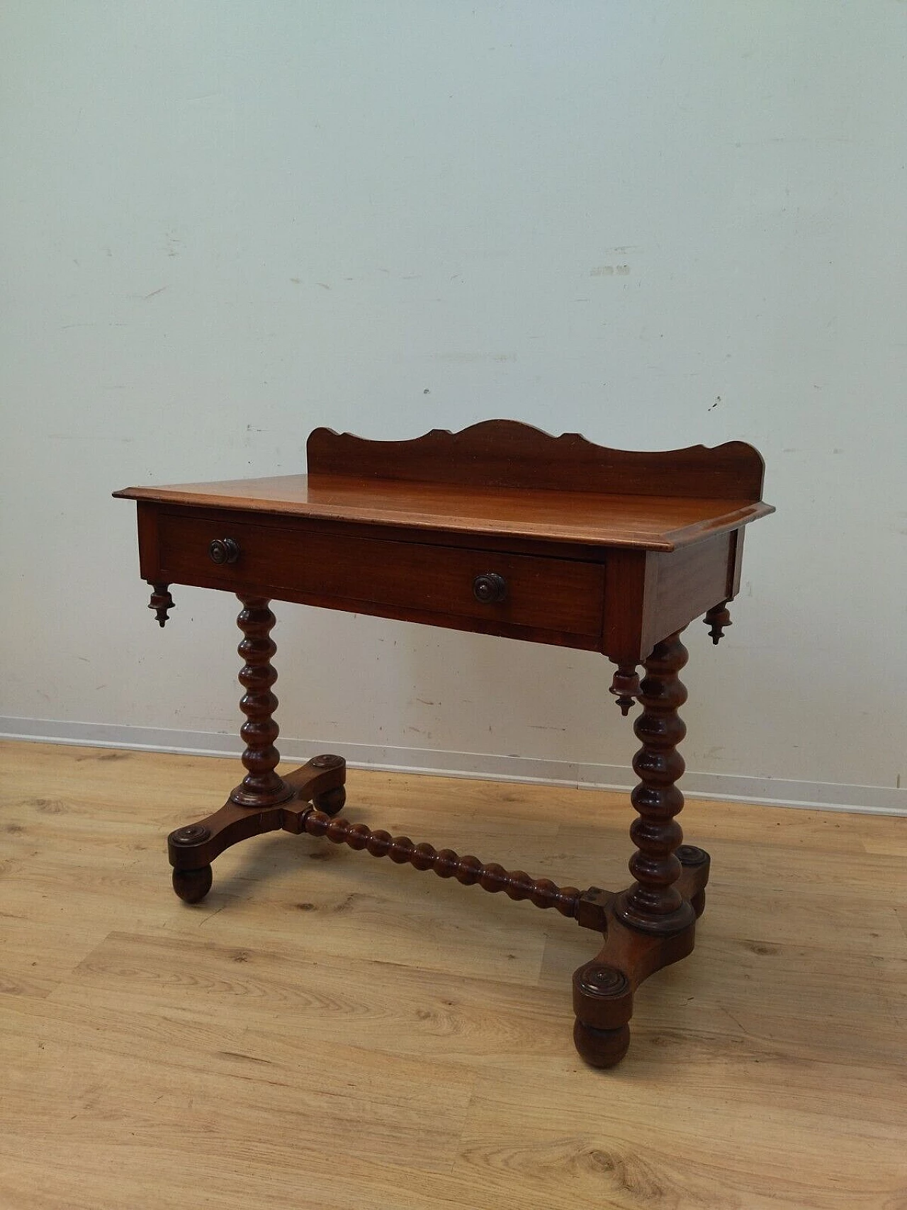 English solid mahogany writing desk, late 19th century 9