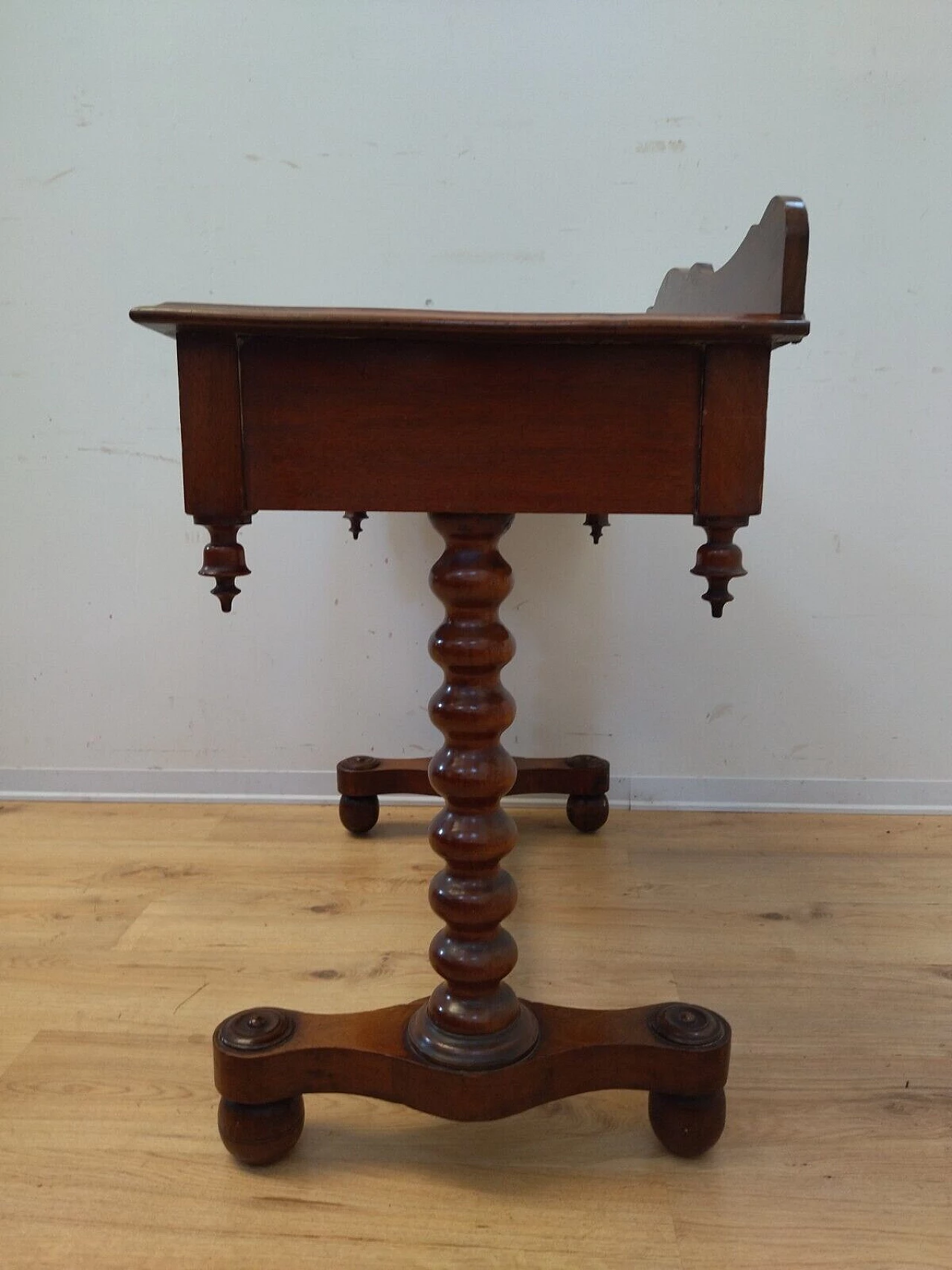 English solid mahogany writing desk, late 19th century 10