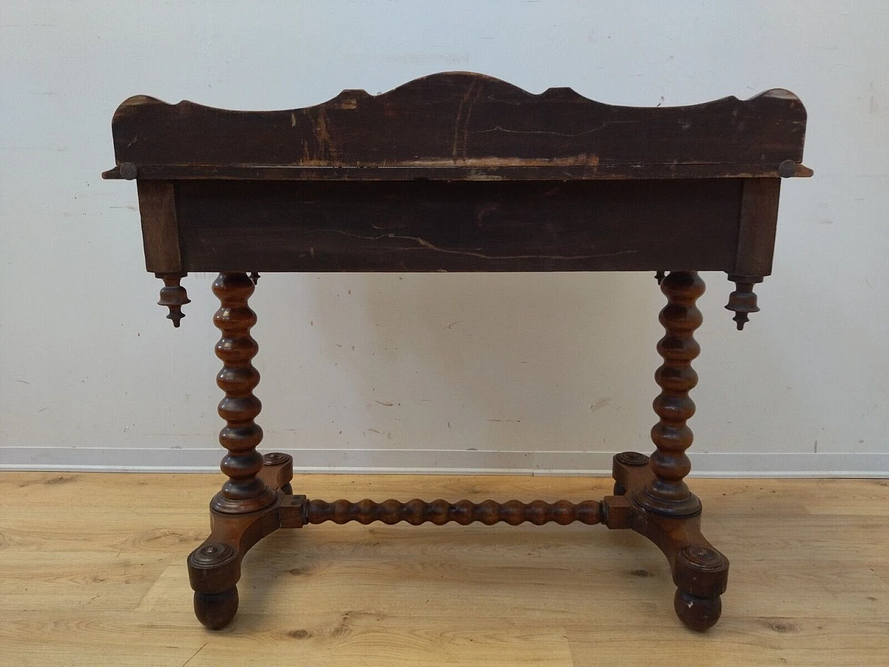 English solid mahogany writing desk, late 19th century 11