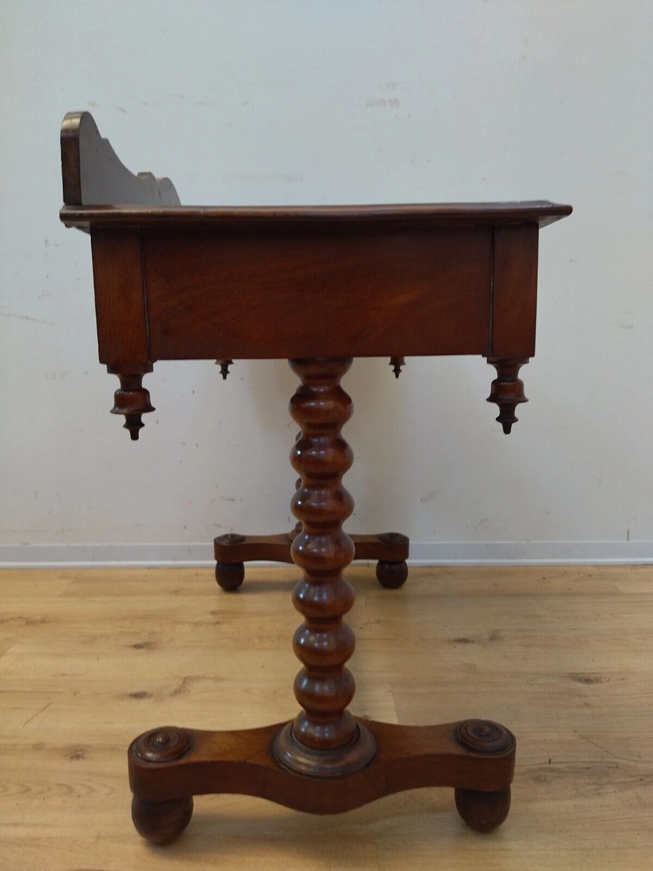 English solid mahogany writing desk, late 19th century 12