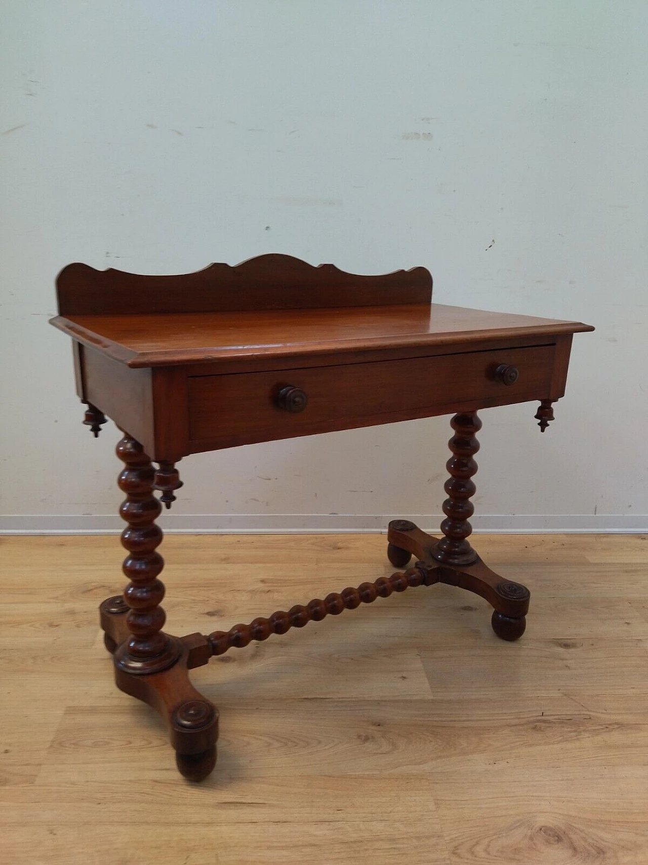 English solid mahogany writing desk, late 19th century 13