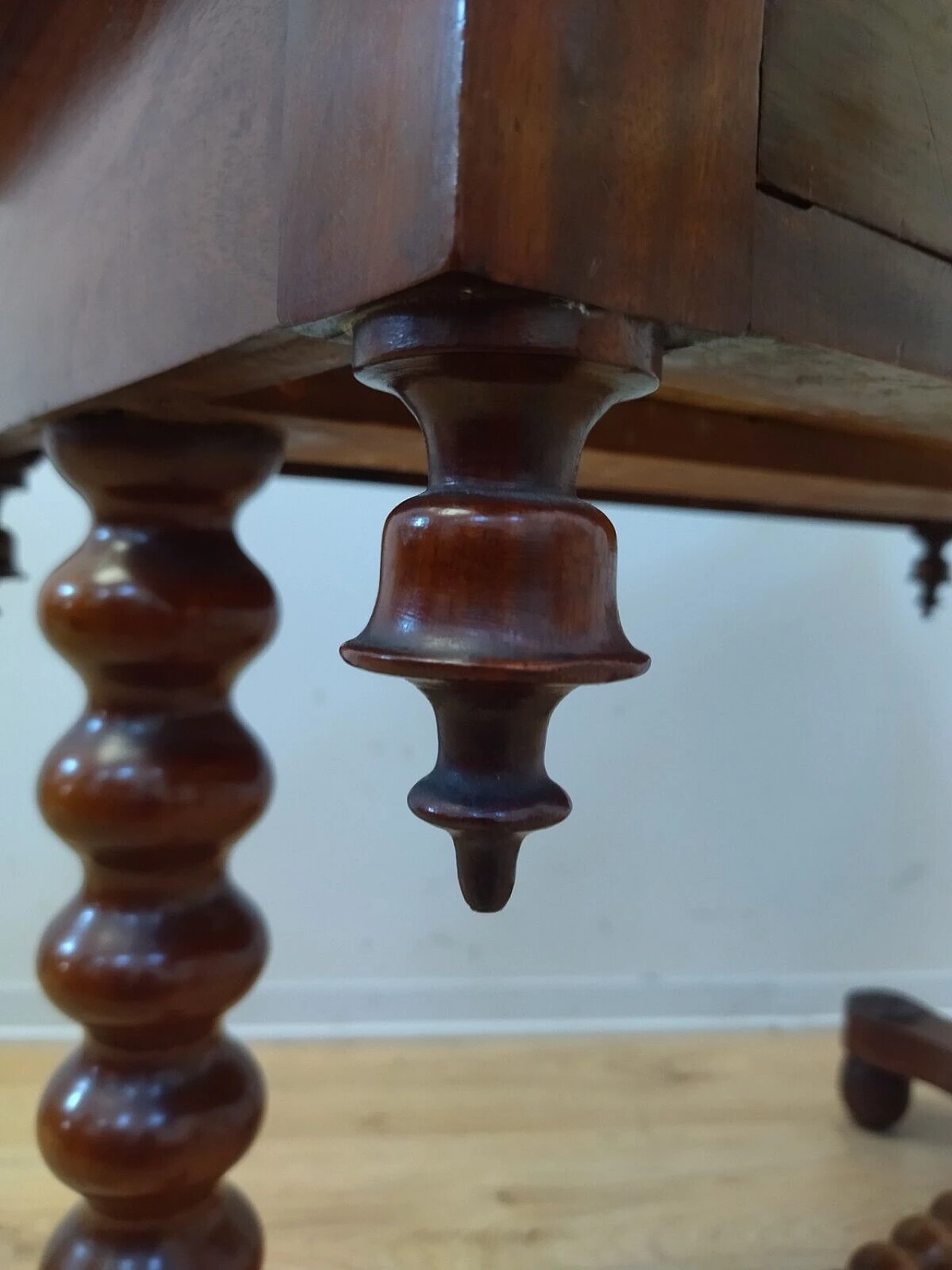 English solid mahogany writing desk, late 19th century 15