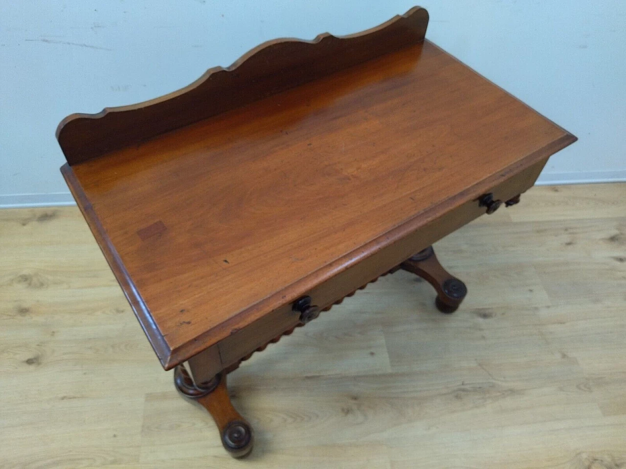 English solid mahogany writing desk, late 19th century 16