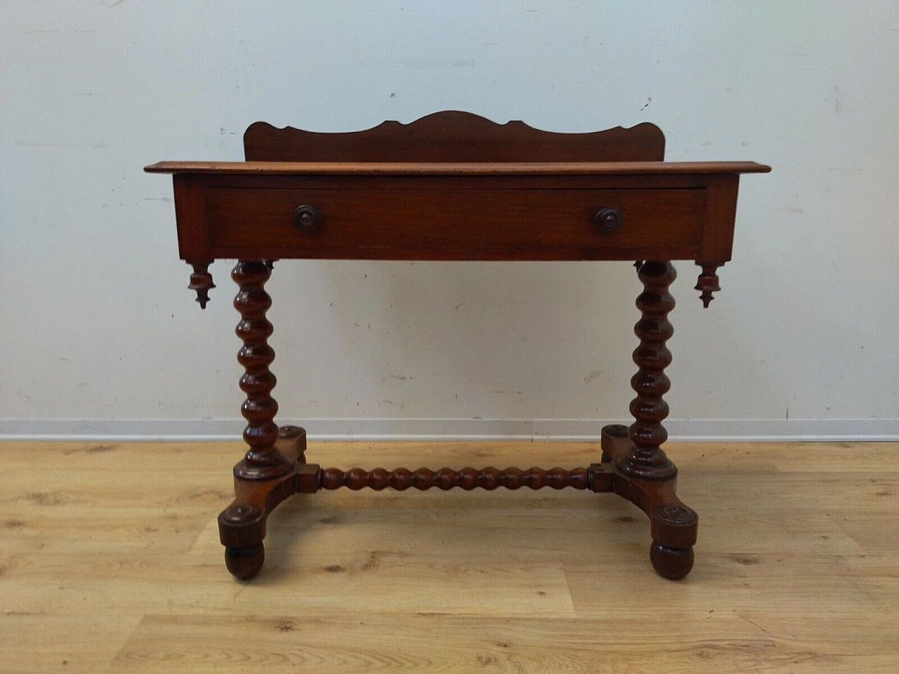 English solid mahogany writing desk, late 19th century 17