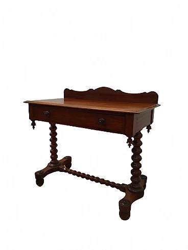 English solid mahogany writing desk, late 19th century