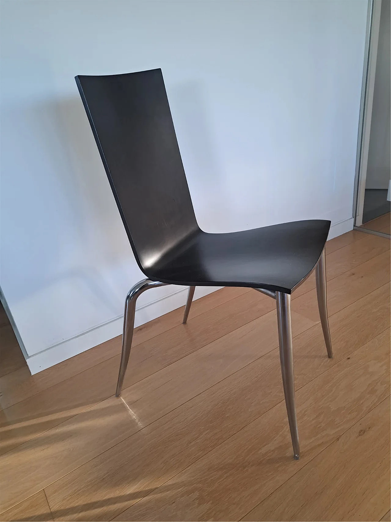 4 Aleph Olly Tango chairs in black birchwood by Philippe Starck, 1990s 7