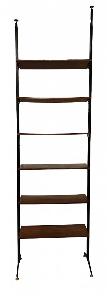 Mahogany bookcase with iron uprights by Albini Franco, 1960s