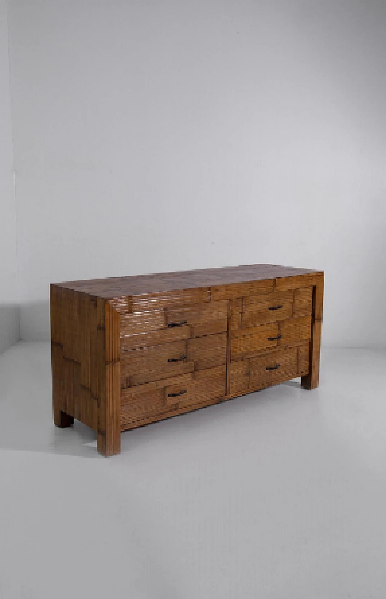 Bamboo chest of drawers, 1980s 3