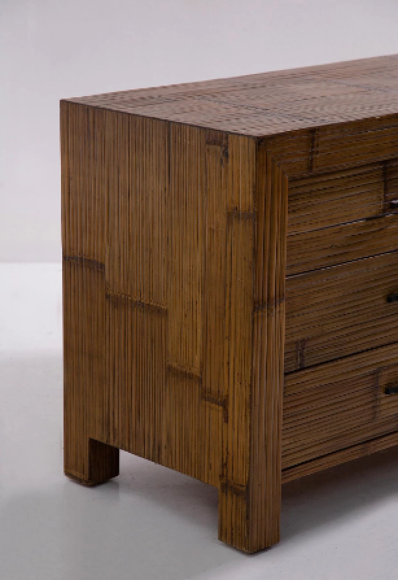 Bamboo chest of drawers, 1980s 8