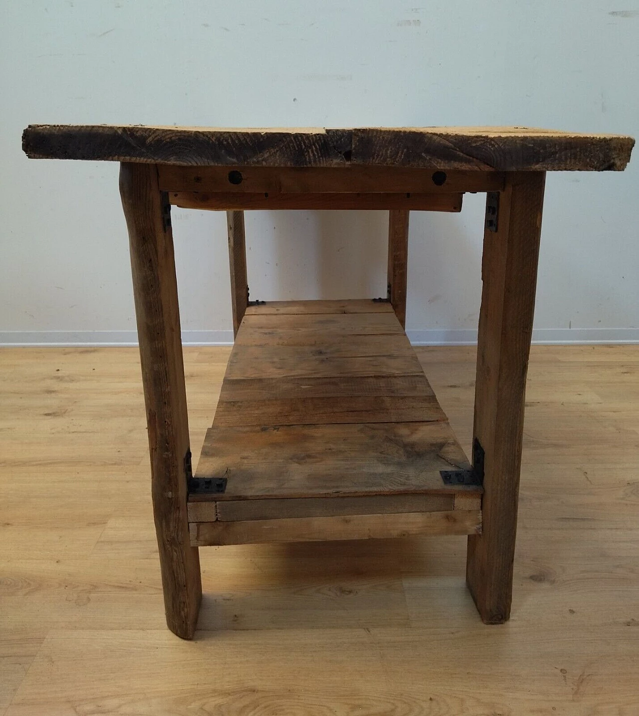 Larch and spruce work table with drawer, early 20th century 18
