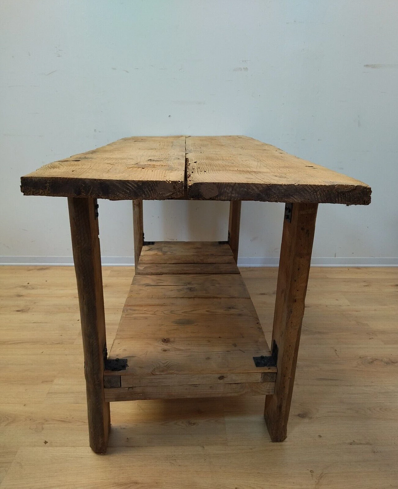 Larch and spruce work table with drawer, early 20th century 20