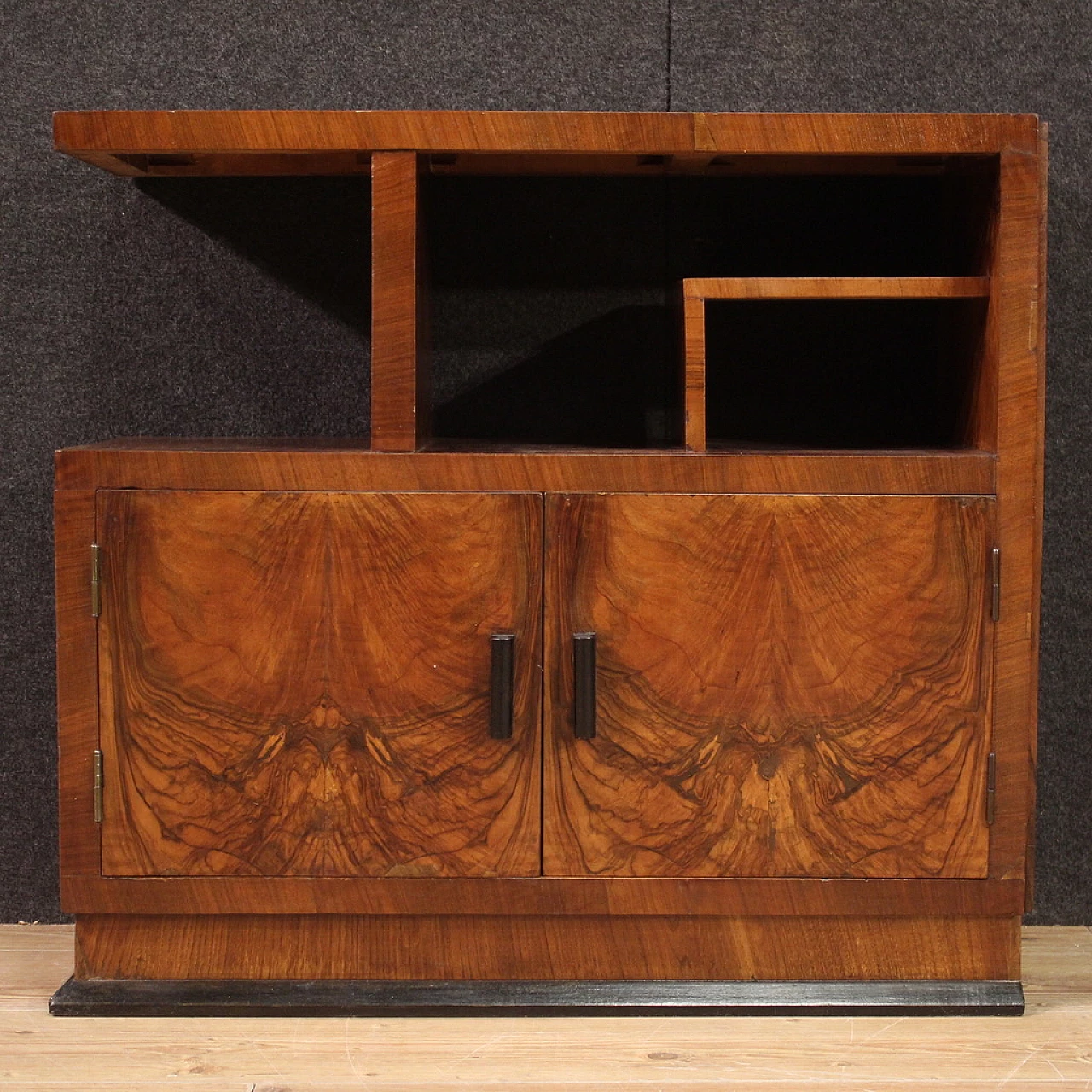 Sideboard in walnut and ebonized wood, 1930s 7