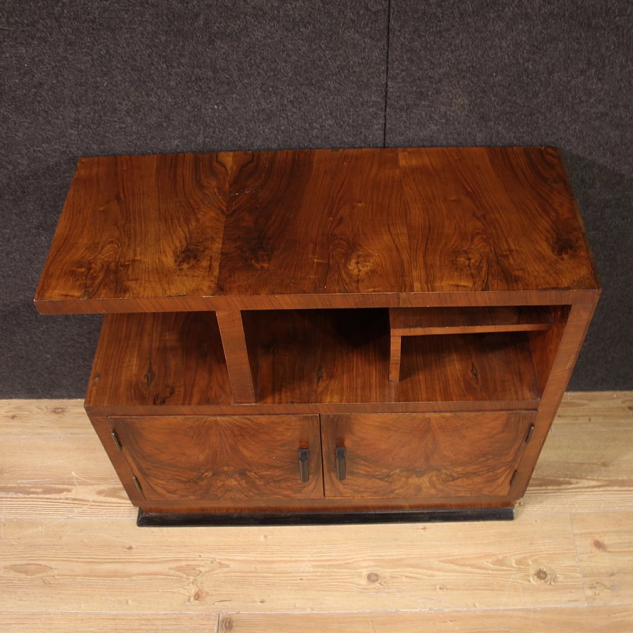 Sideboard in walnut and ebonized wood, 1930s 8