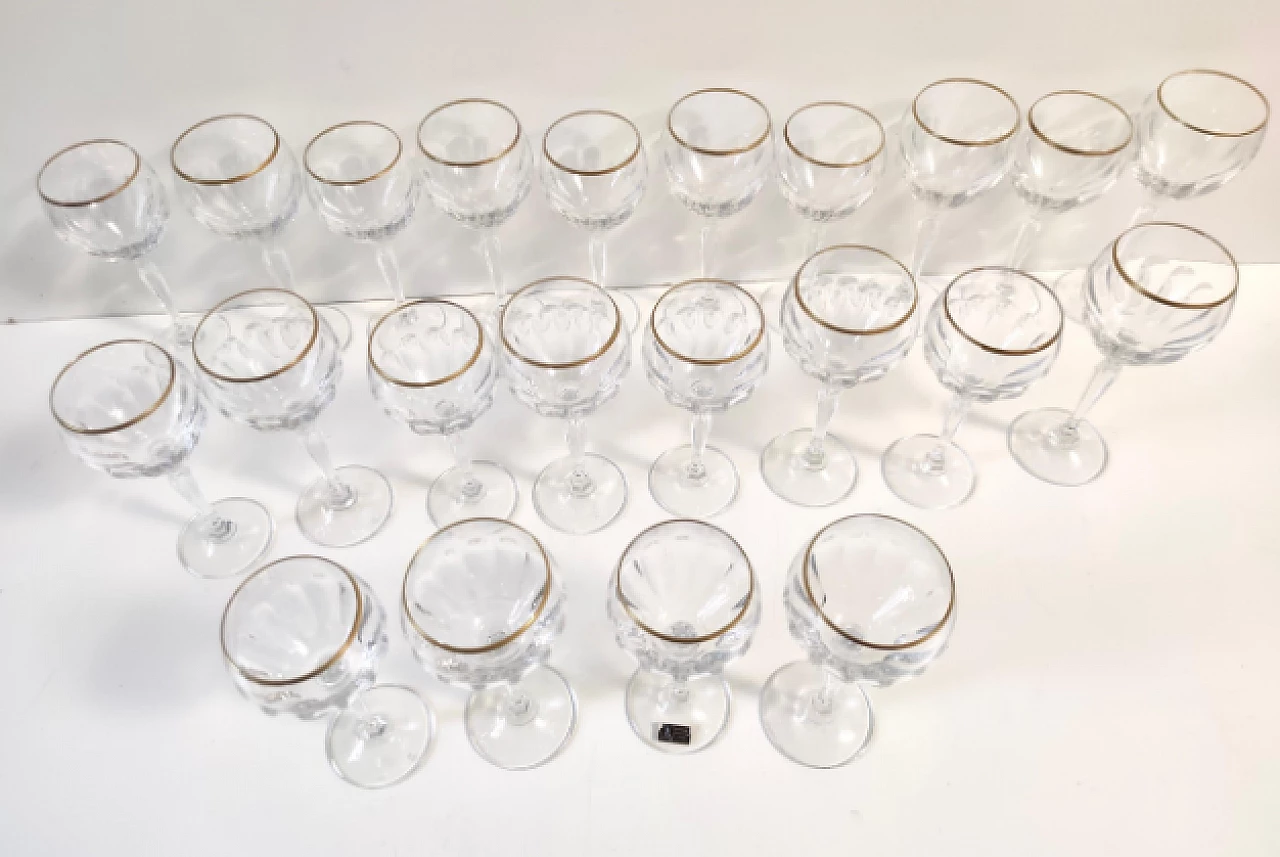 22 Crystal glasses with gilded edge by Spiegelau, 1970s 3