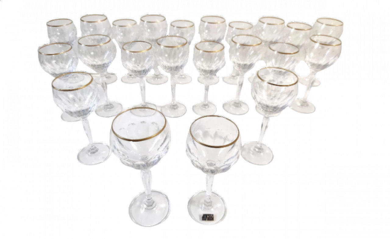 22 Crystal glasses with gilded edge by Spiegelau, 1970s 9
