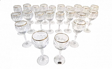 22 Crystal glasses with gilded edge by Spiegelau, 1970s