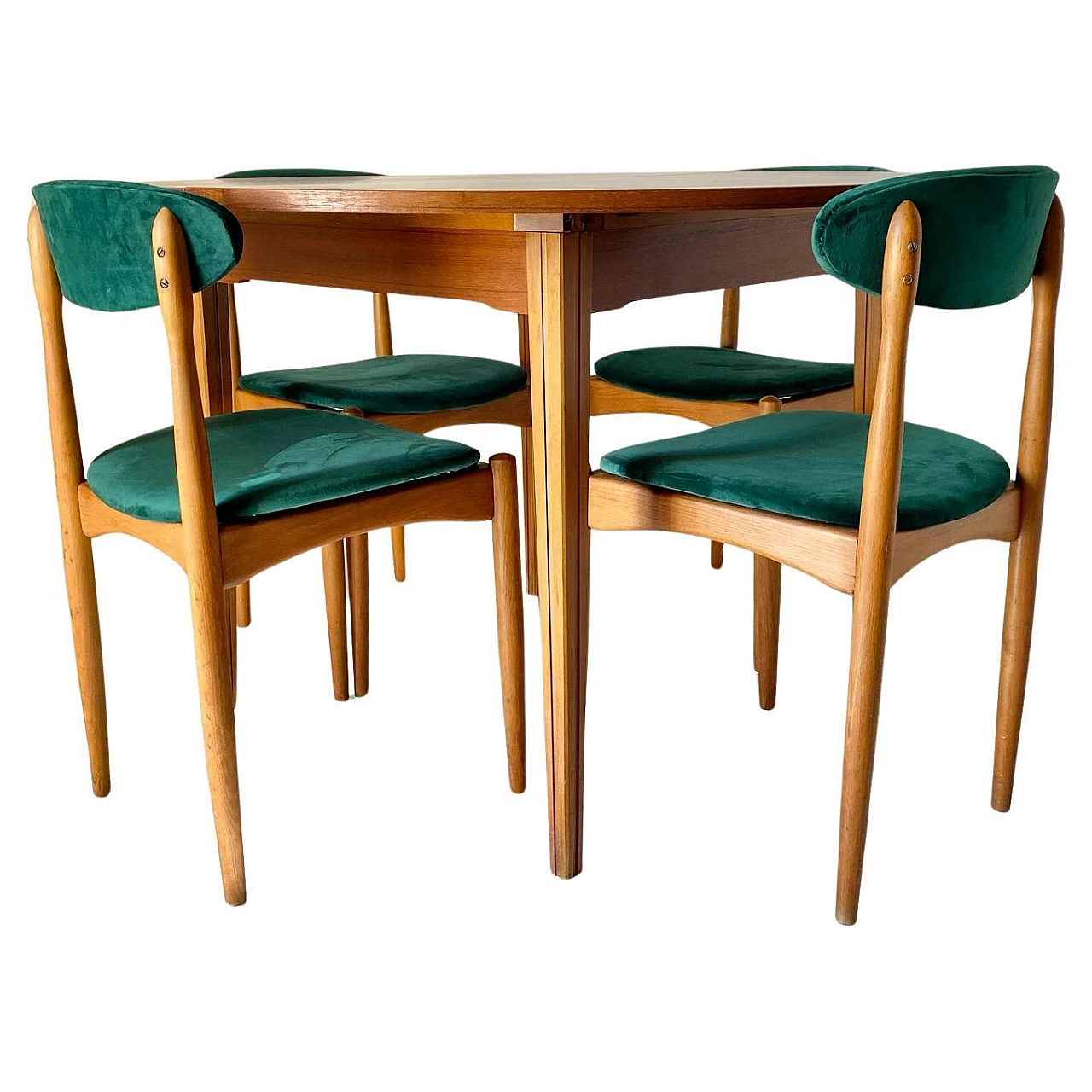 Tavolo e 4 sedie nello stile di Rajmund Halas, anni '60 1