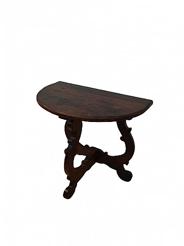 Solid chestnut half-moon fratina console, early 20th century