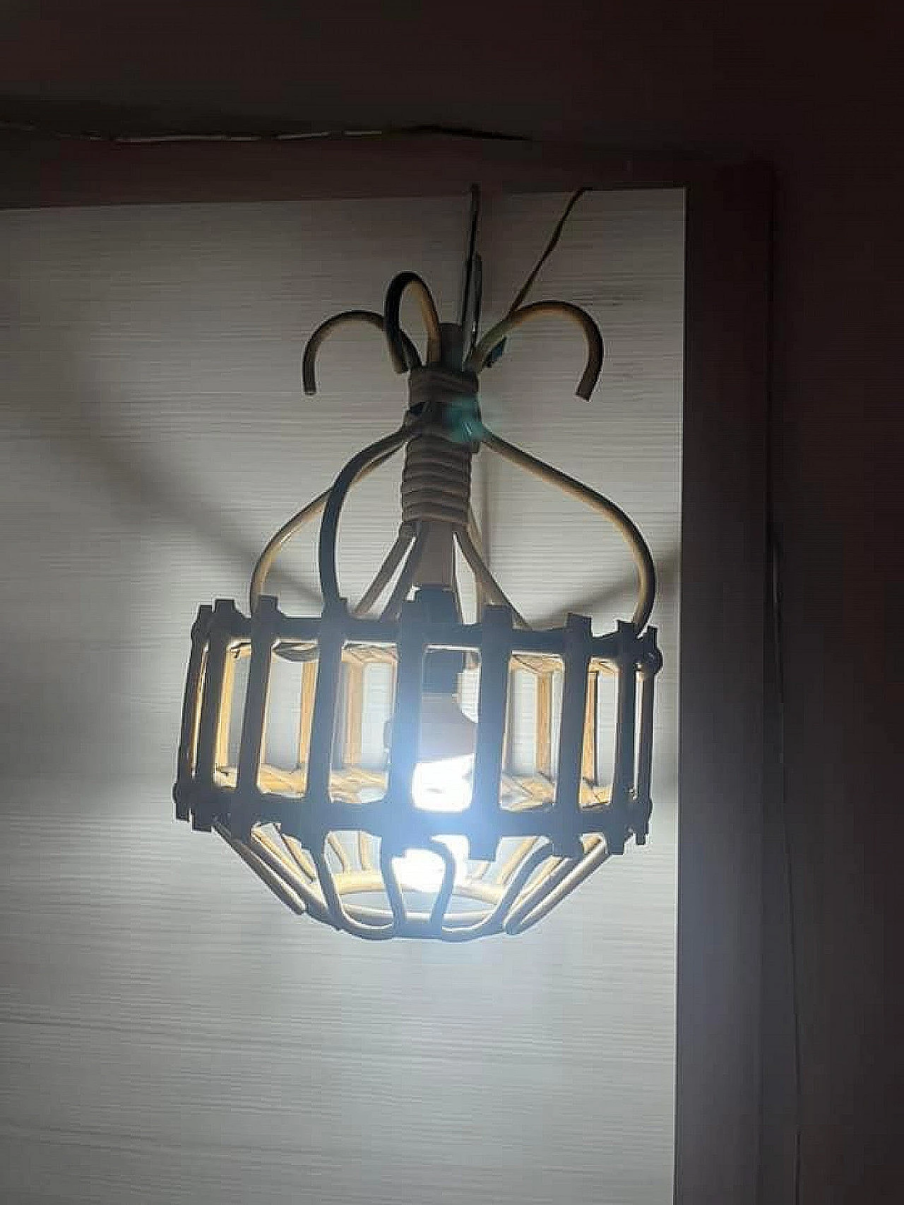 Bamboo chandelier, 1940s 1