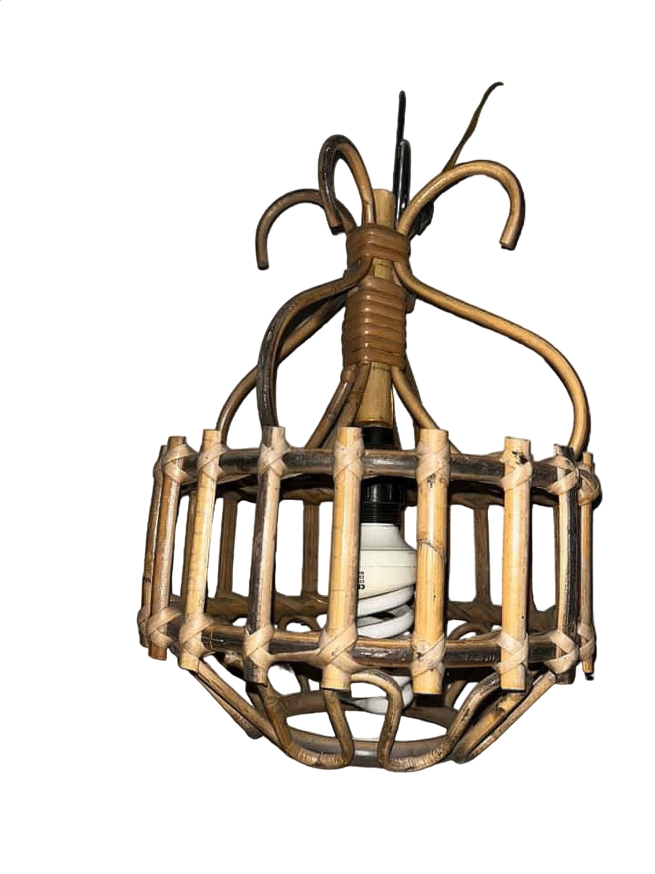 Bamboo chandelier, 1940s 9