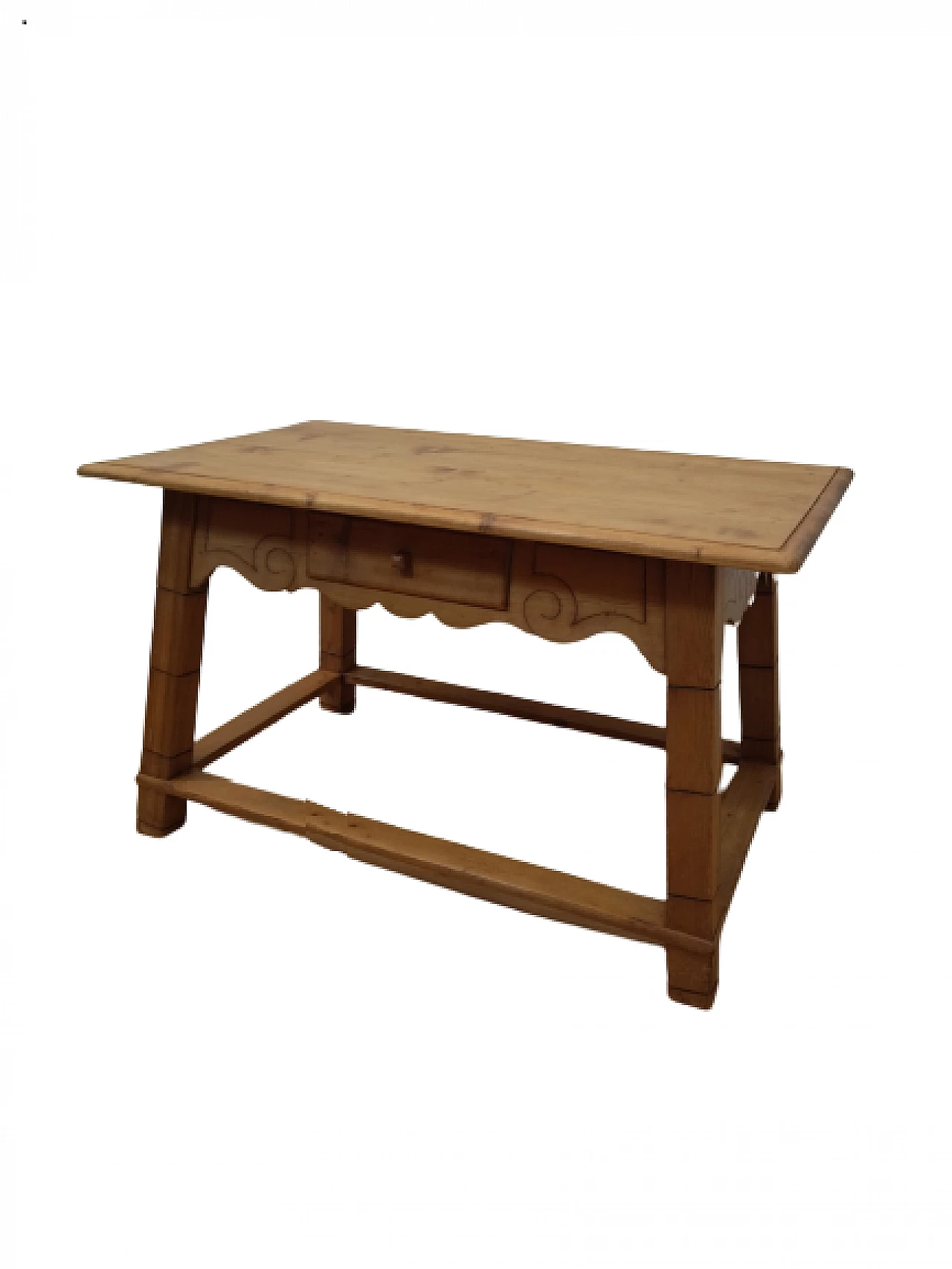 Tyrolese solid spruce table with drawer, 1938 23