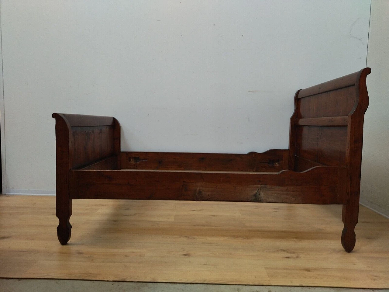 Louis Philippe walnut-stained solid spruce bed, mid-19th century 13