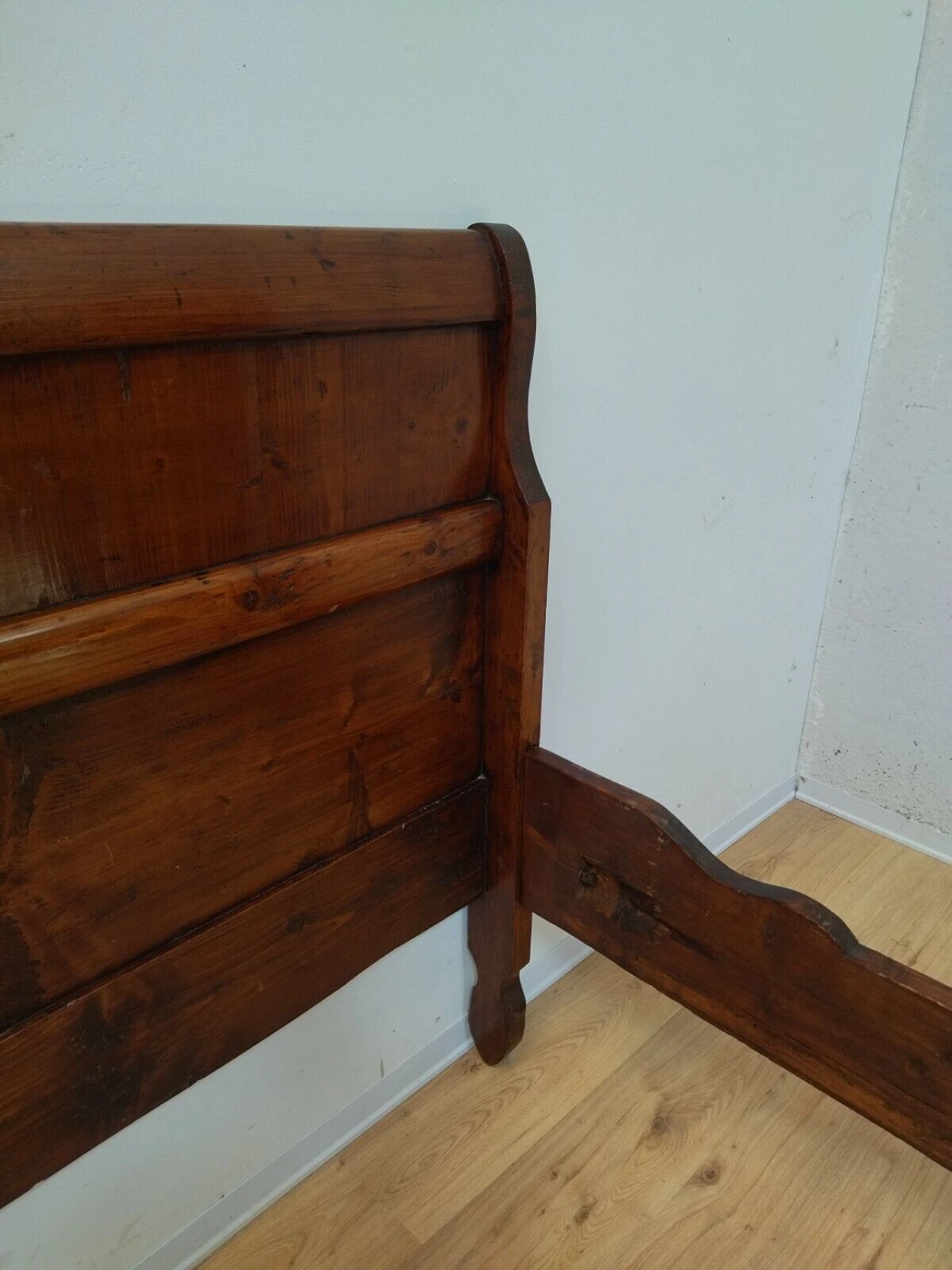 Louis Philippe walnut-stained solid spruce bed, mid-19th century 15