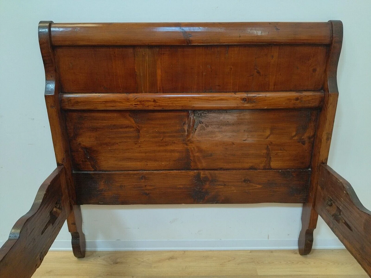 Louis Philippe walnut-stained solid spruce bed, mid-19th century 16