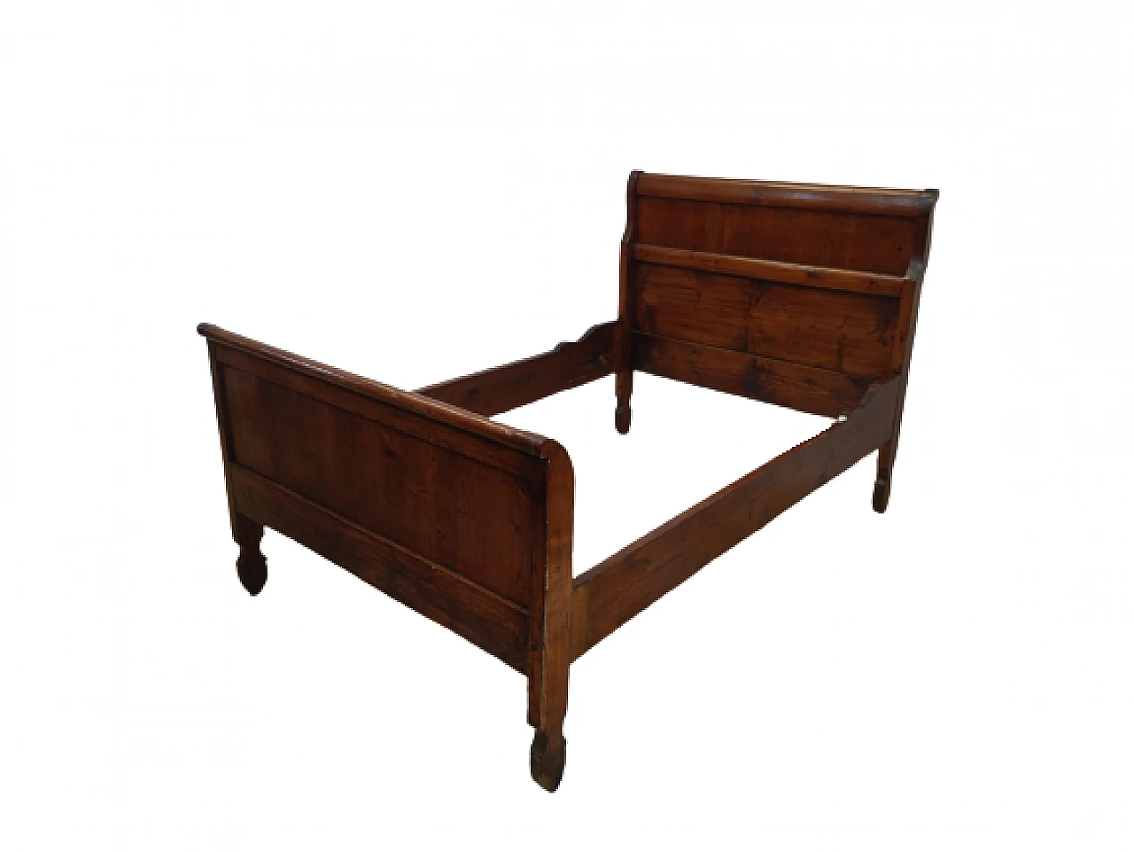 Louis Philippe walnut-stained solid spruce bed, mid-19th century 20