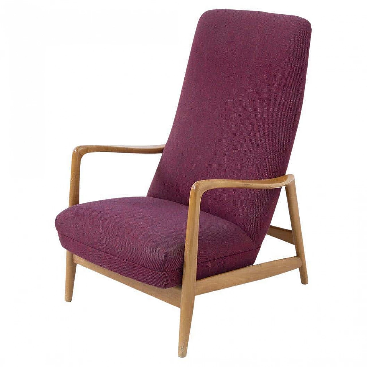 Recliner wooden armchair attributed to Gio Ponti, 1950s 4