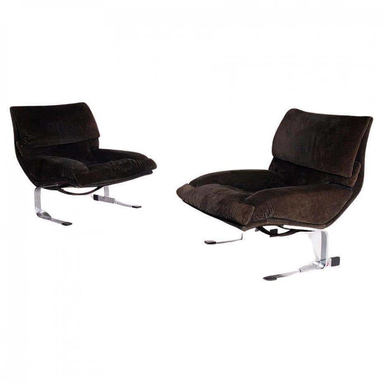 Pair of Onda armchairs by Giovanni Offredi for Saporiti, 1970s 1