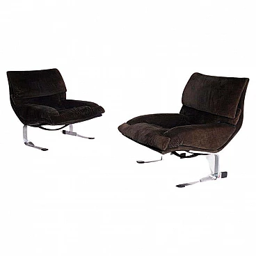 Pair of Onda armchairs by Giovanni Offredi for Saporiti, 1970s