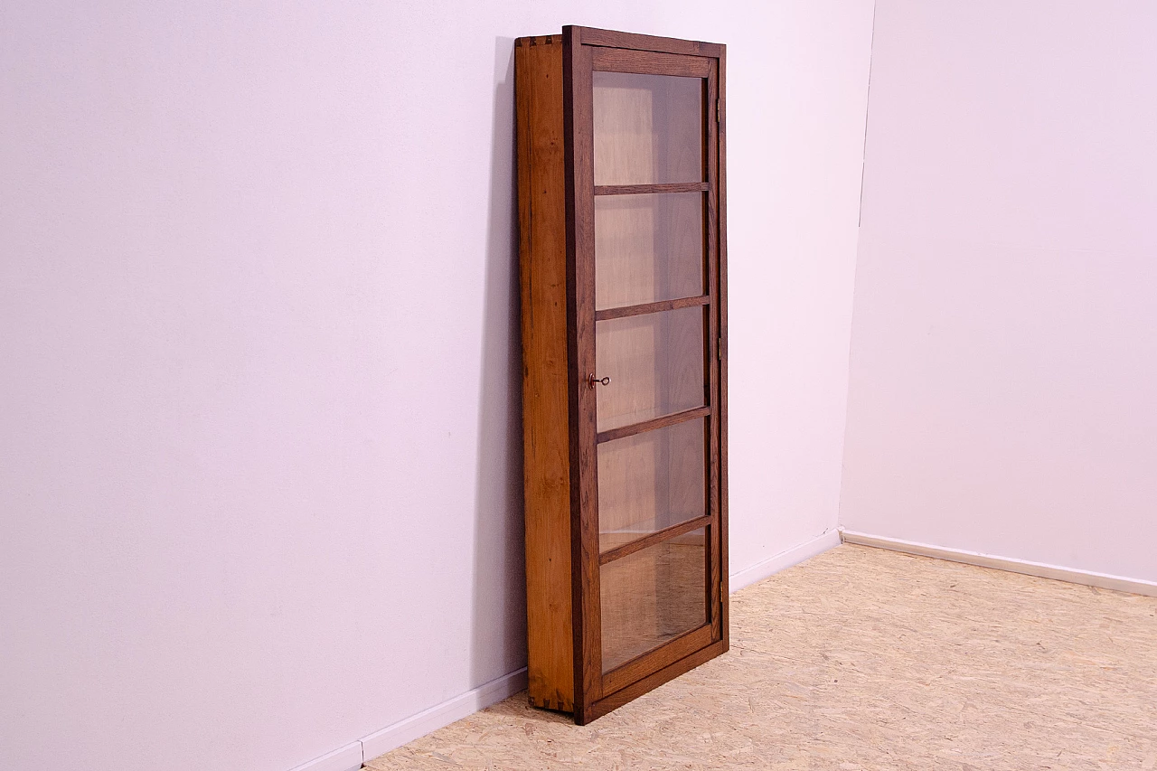 Czechoslovakian Functionalist oak display cabinet, 1930s 4