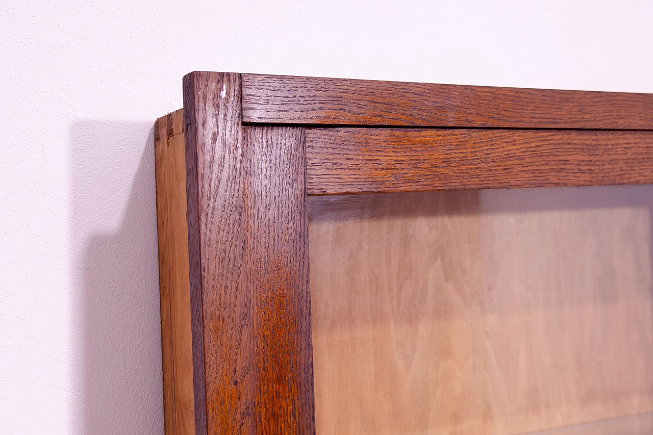 Czechoslovakian Functionalist oak display cabinet, 1930s 9