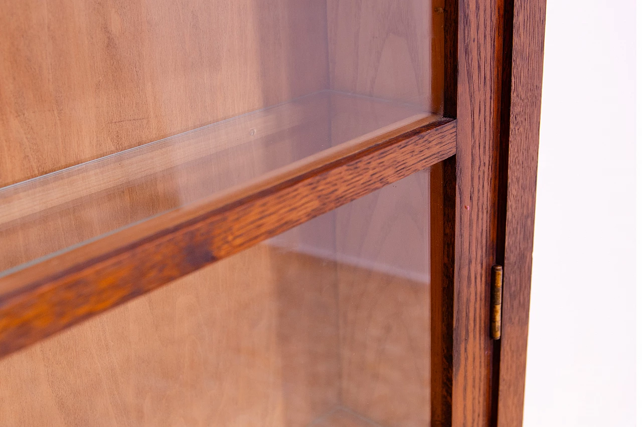 Czechoslovakian Functionalist oak display cabinet, 1930s 10