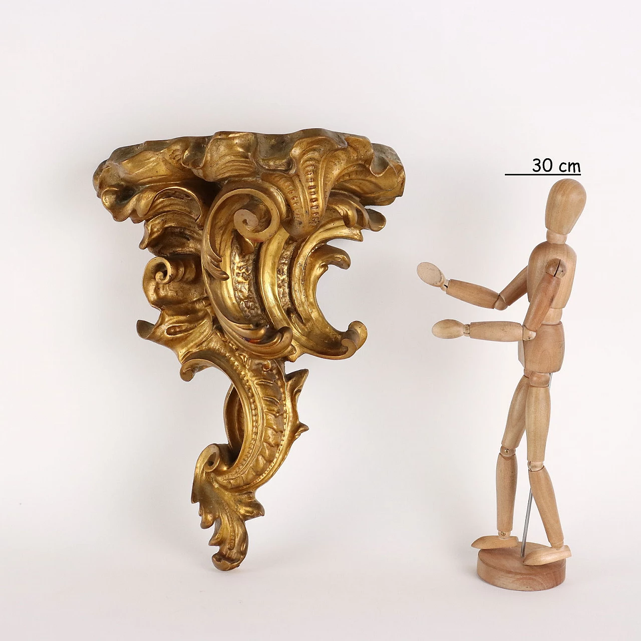 Mensola in bronzo dorato in stile Barocco 2