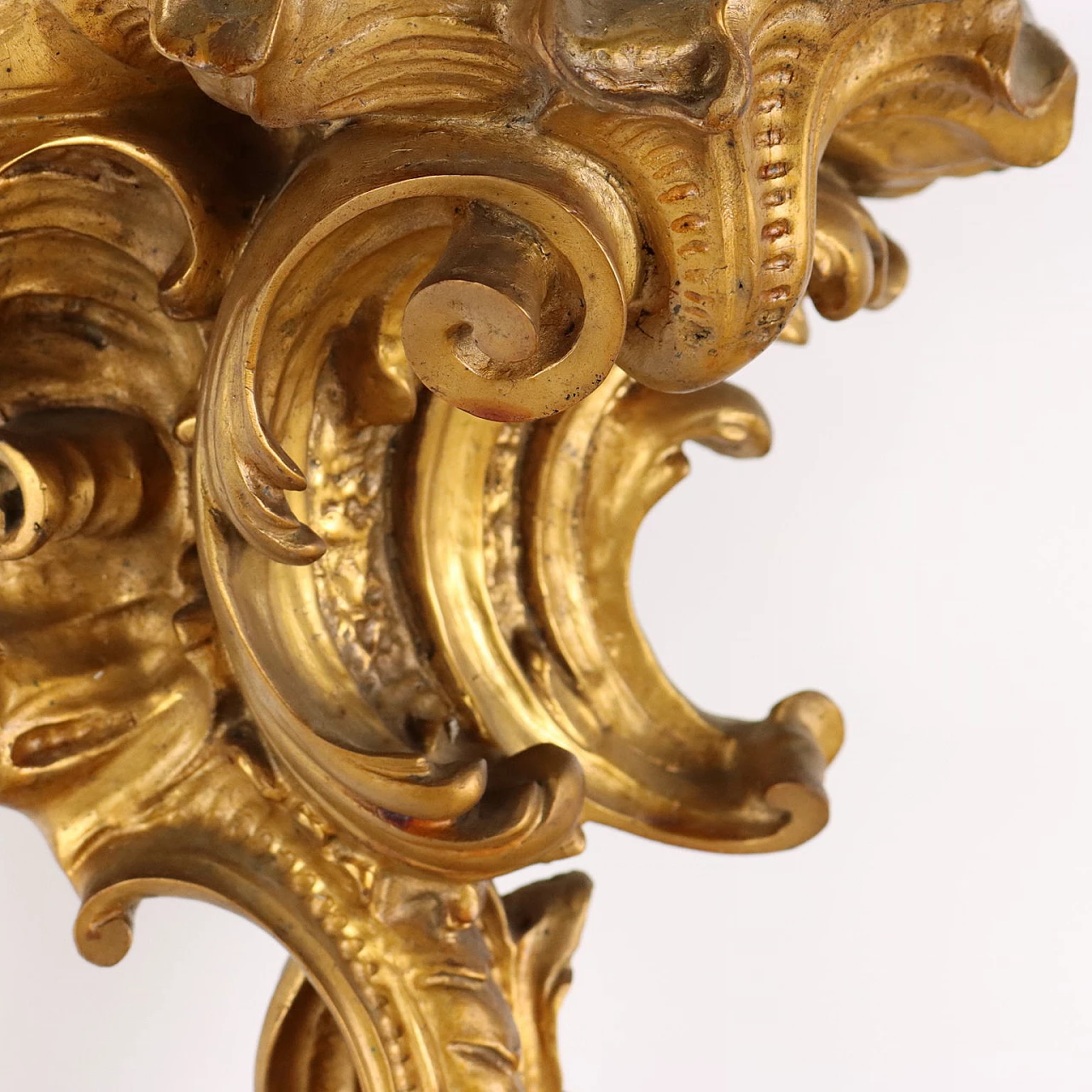 Mensola in bronzo dorato in stile Barocco 3