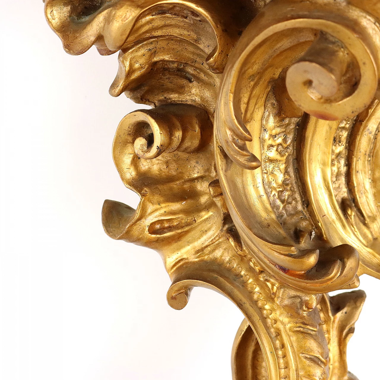 Mensola in bronzo dorato in stile Barocco 4
