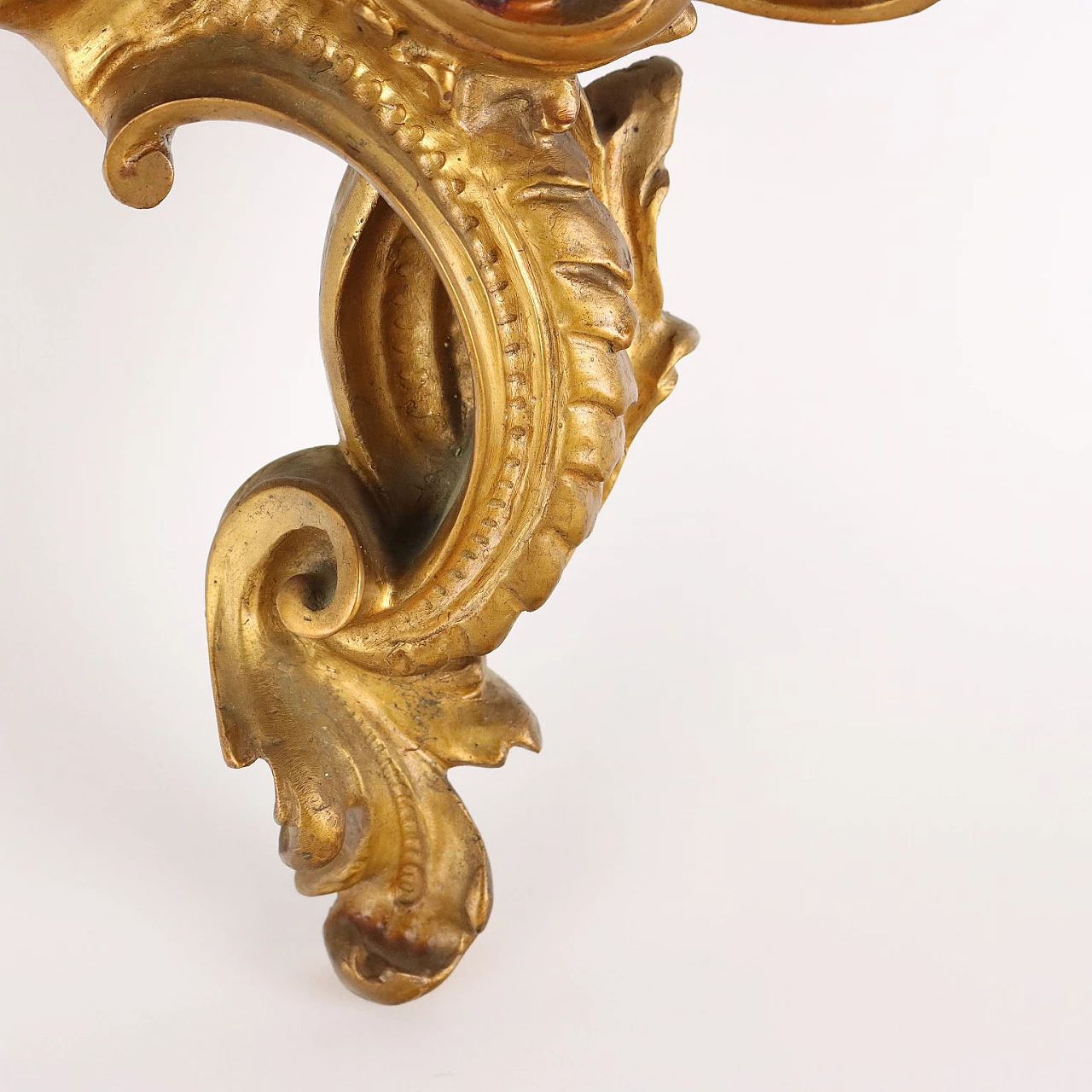 Mensola in bronzo dorato in stile Barocco 5