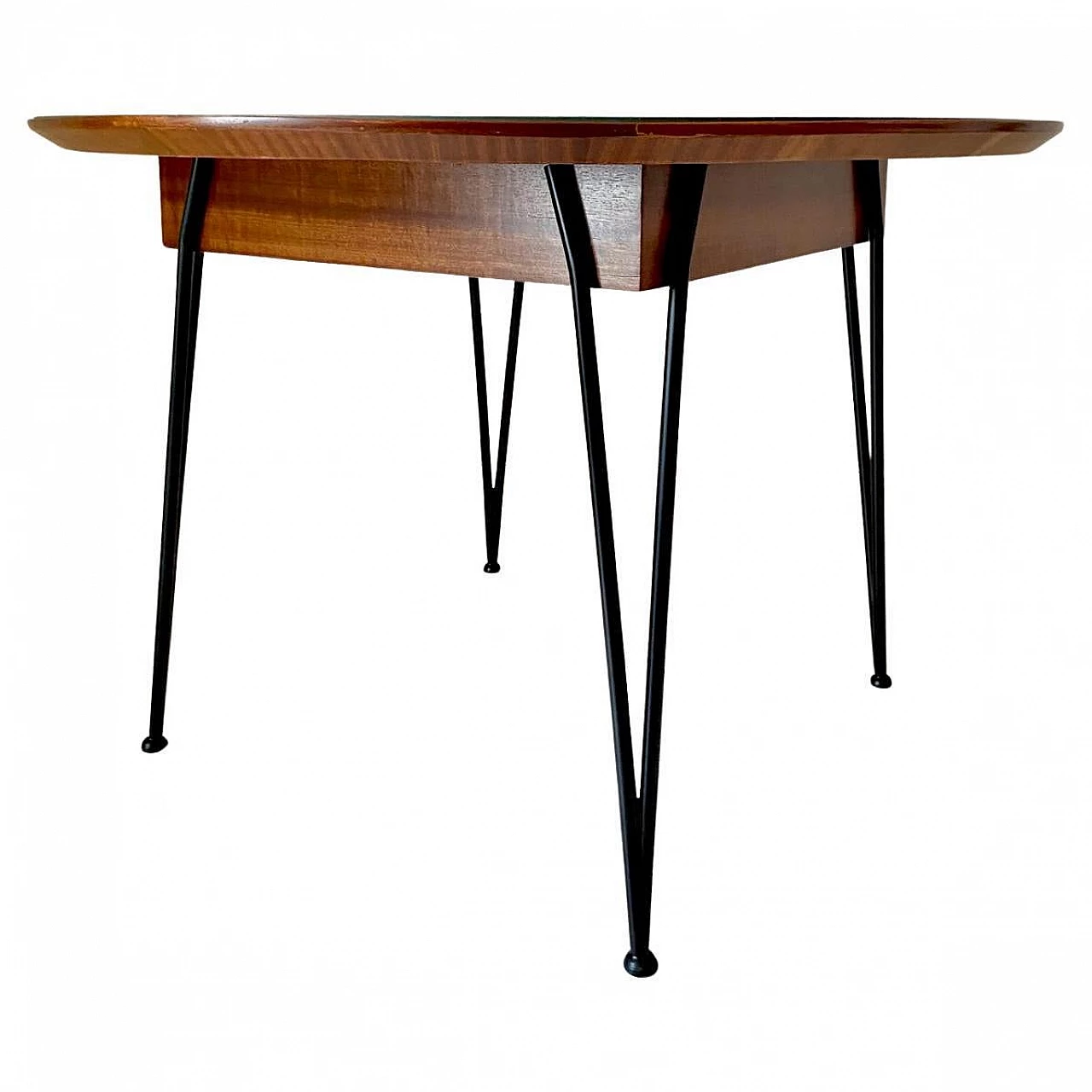 Tavolo e 4 sedie in legno curvato di Carlo Ratti, anni '50 4