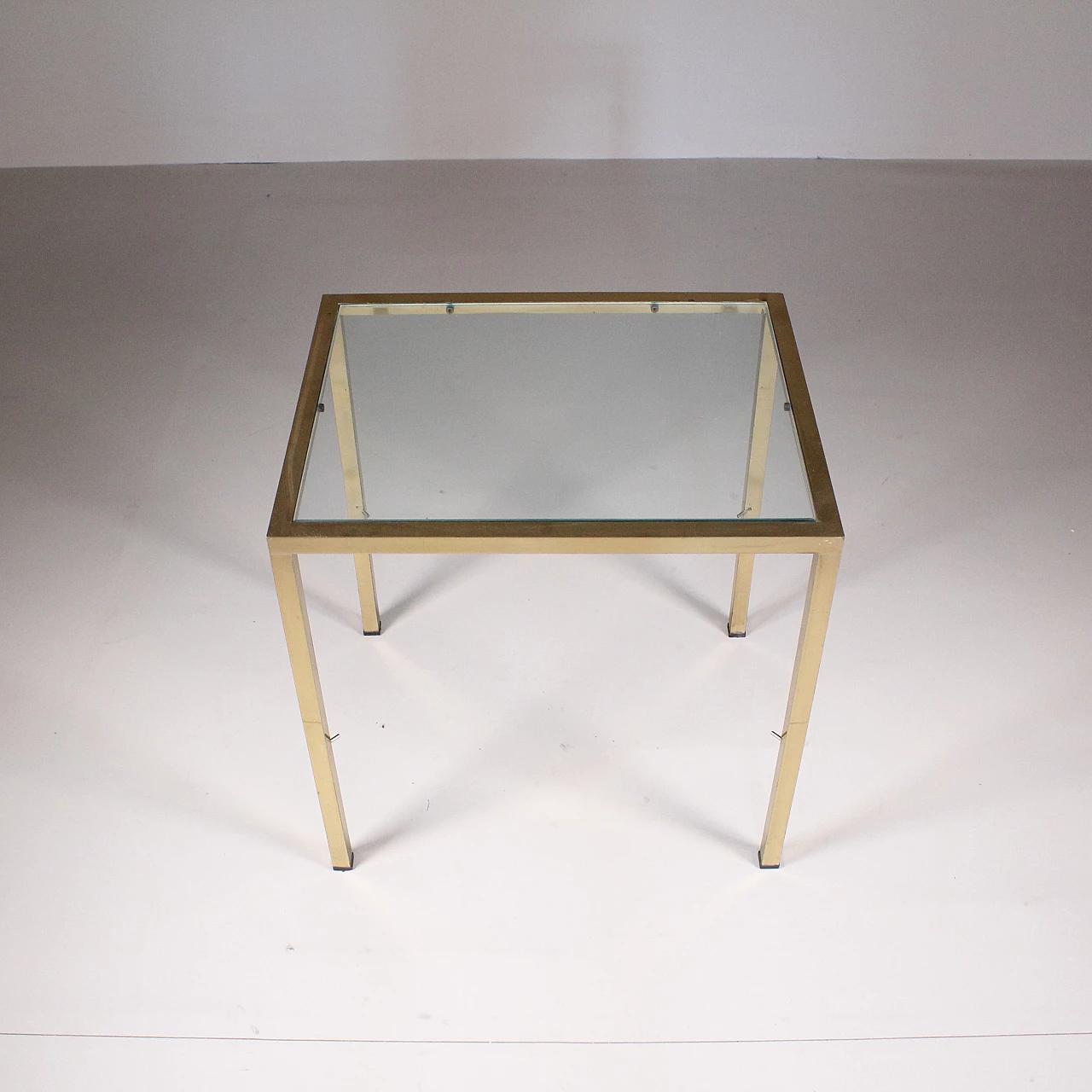 Pair of brass and glass coffee tables, 1960s 3