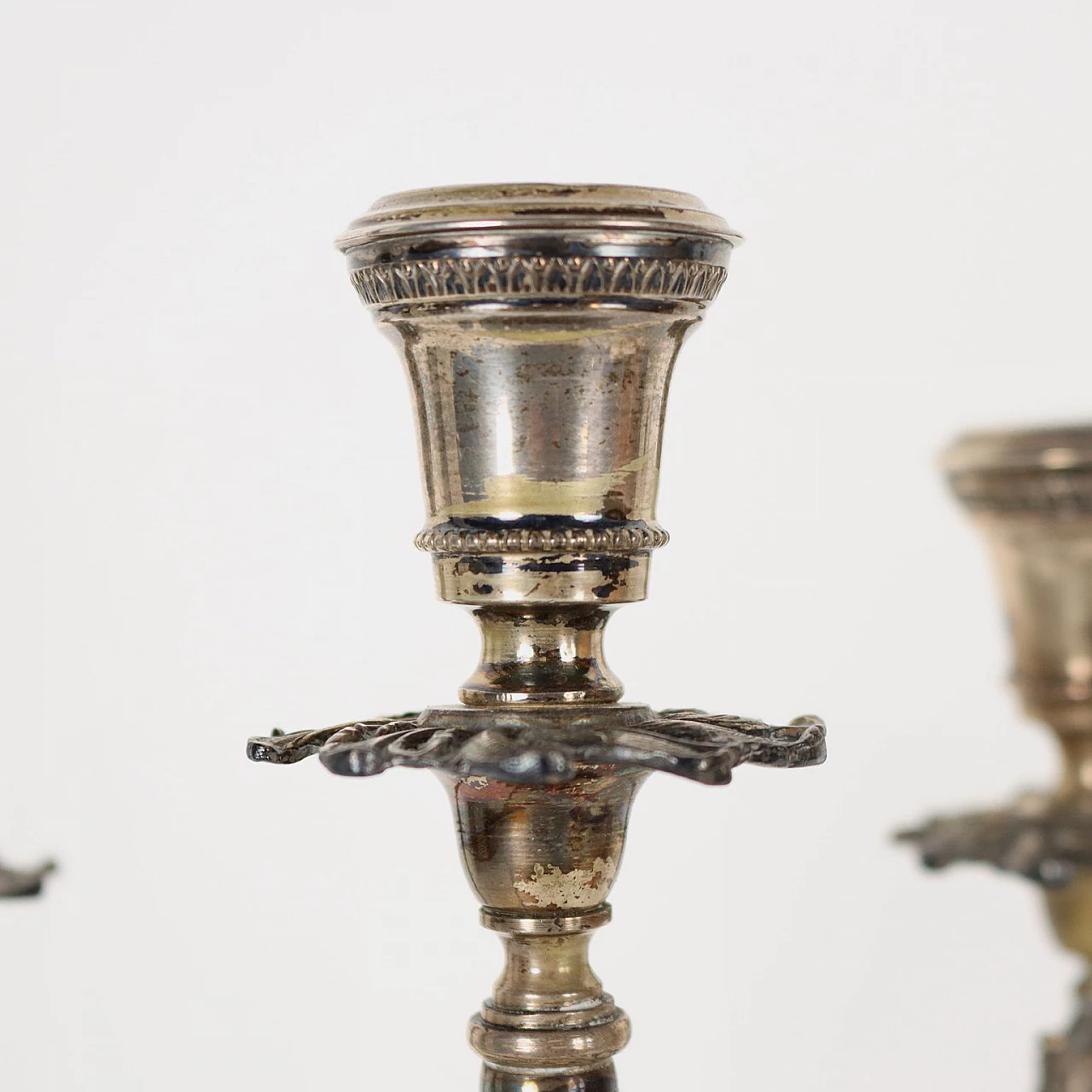 Pair of silver candelabra by Brandimarte 4