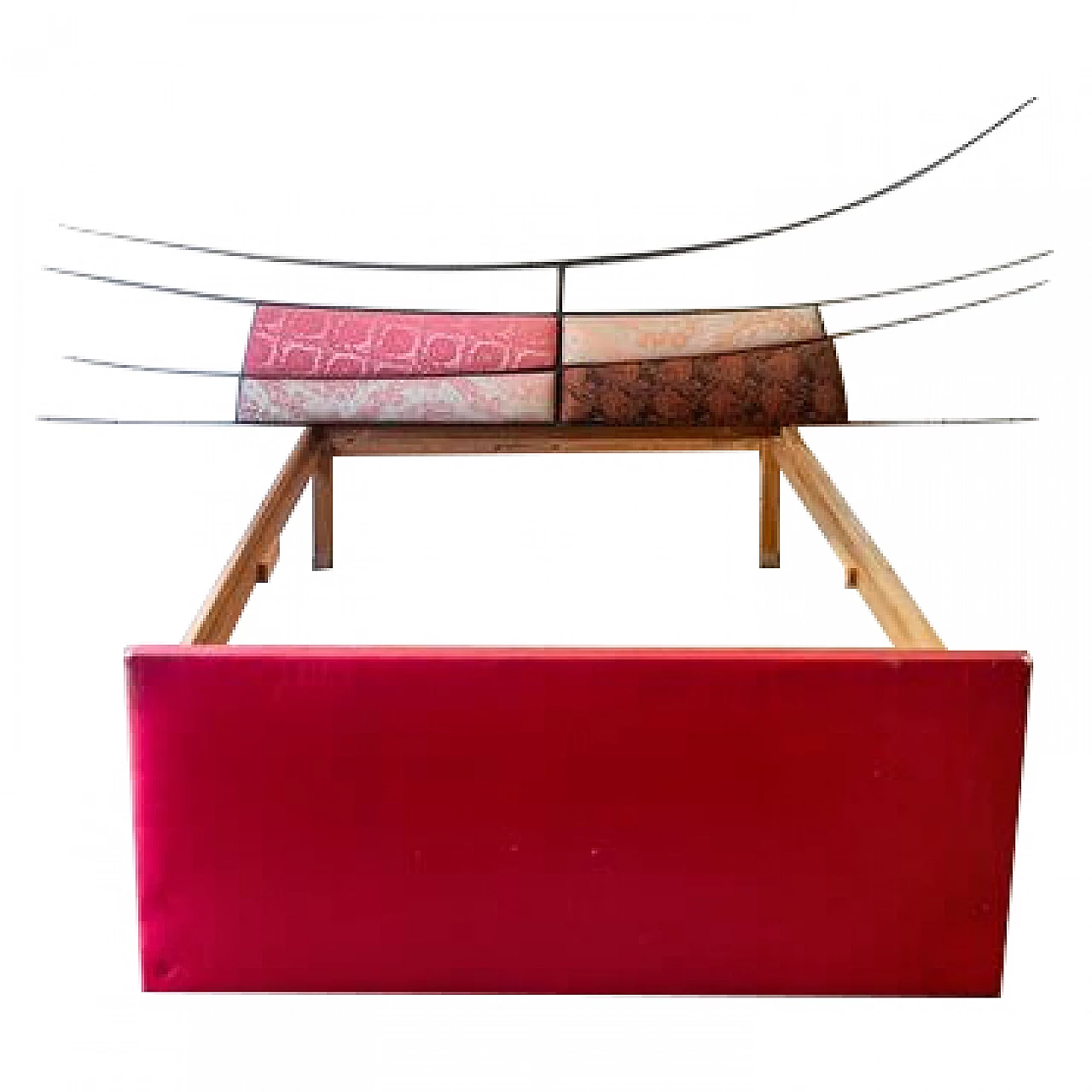 Struttura letto in legno e metallo di Toni Cordero, anni '80 7