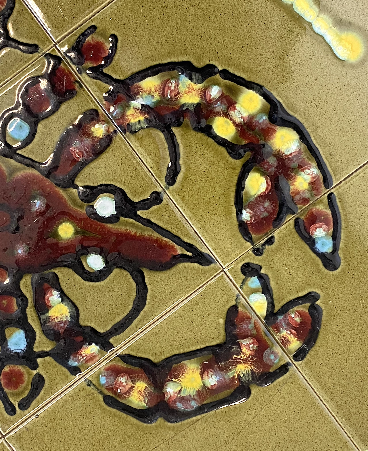 Coffee table with marine themed ceramic top, 1970s 8