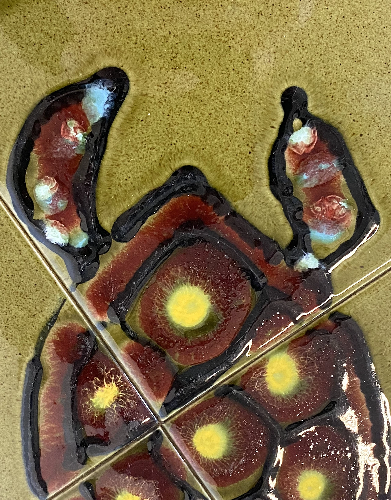 Coffee table with marine themed ceramic top, 1970s 11