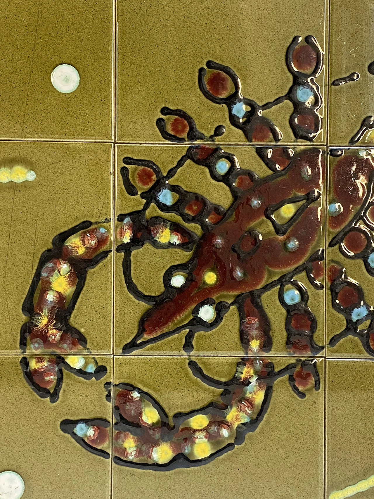 Coffee table with marine themed ceramic top, 1970s 13