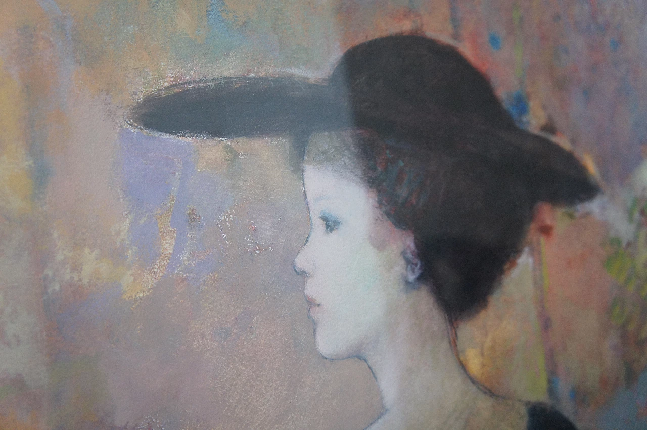 Giuseppe Giorgi, woman in evening dress, oil painting on canvas, 1986 2