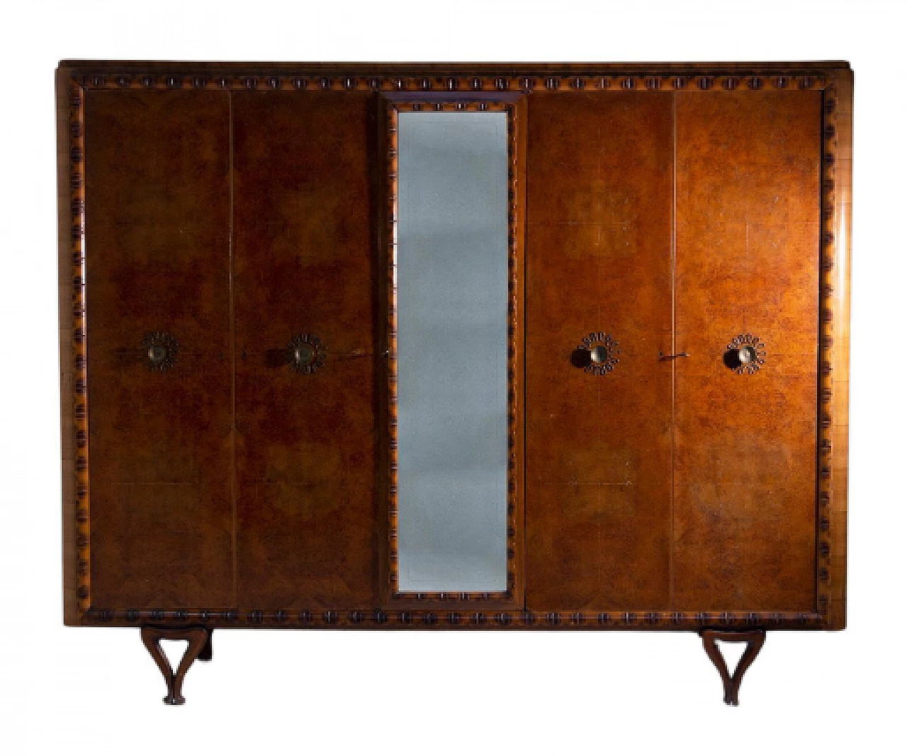 Wood wardrobe with mirror attributed to Paolo Buffa, 1950s 1